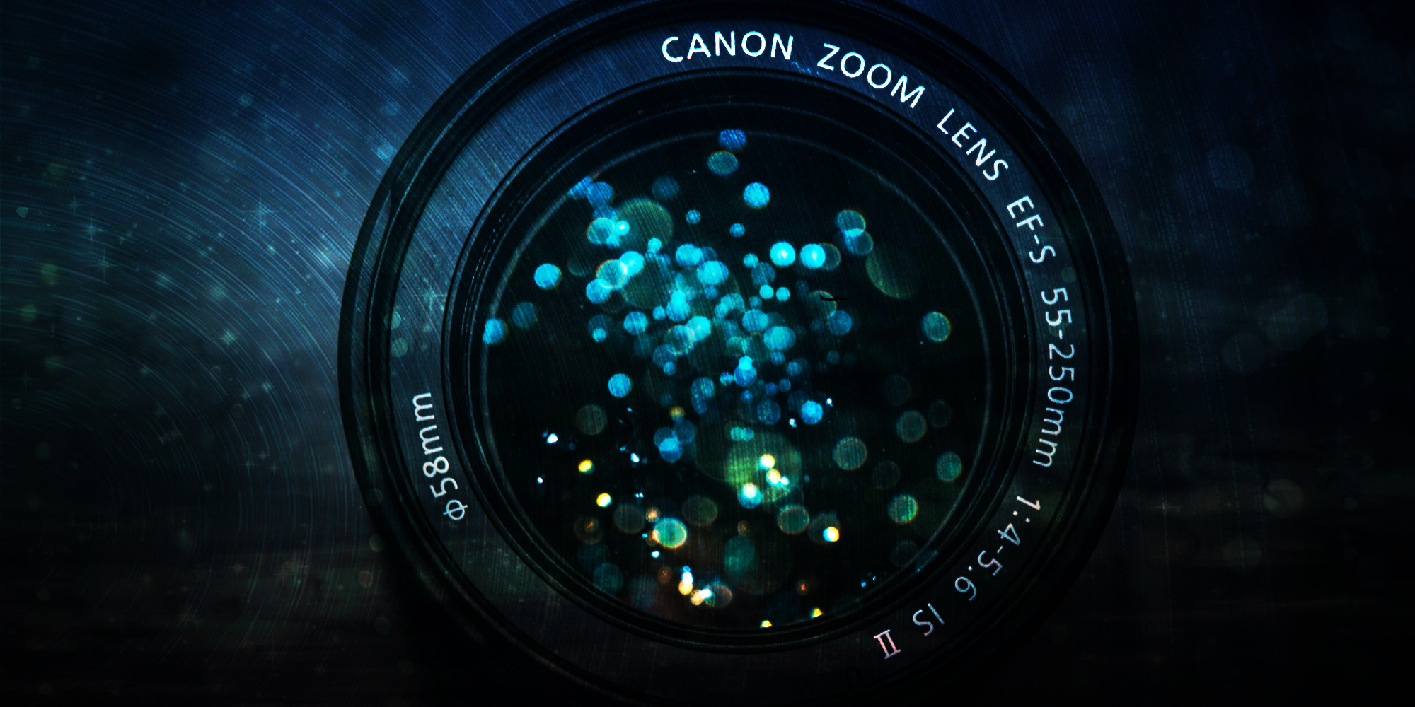 Social Media Photography Blog Banner of Camera Lens