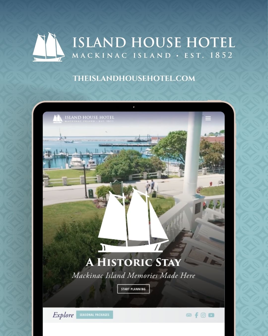 Resort Hotel Website on Tablet