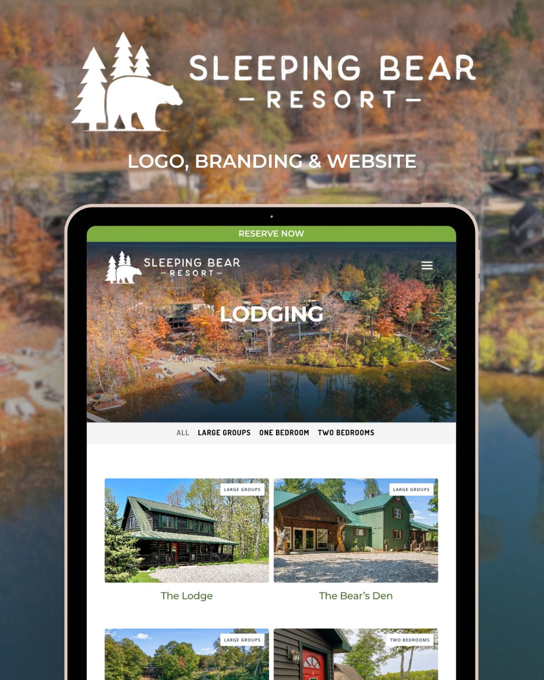 Resort Hotel Website on Tablet